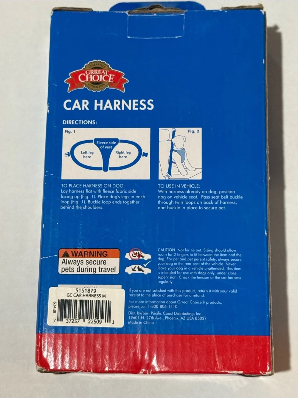 Grreat Choice Medium Dog Car Restraint Harness Vest